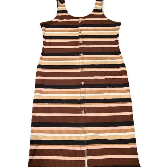 Dress 2X Striped Brown Pink and Tan Tank Top - Picture 1 of 4
